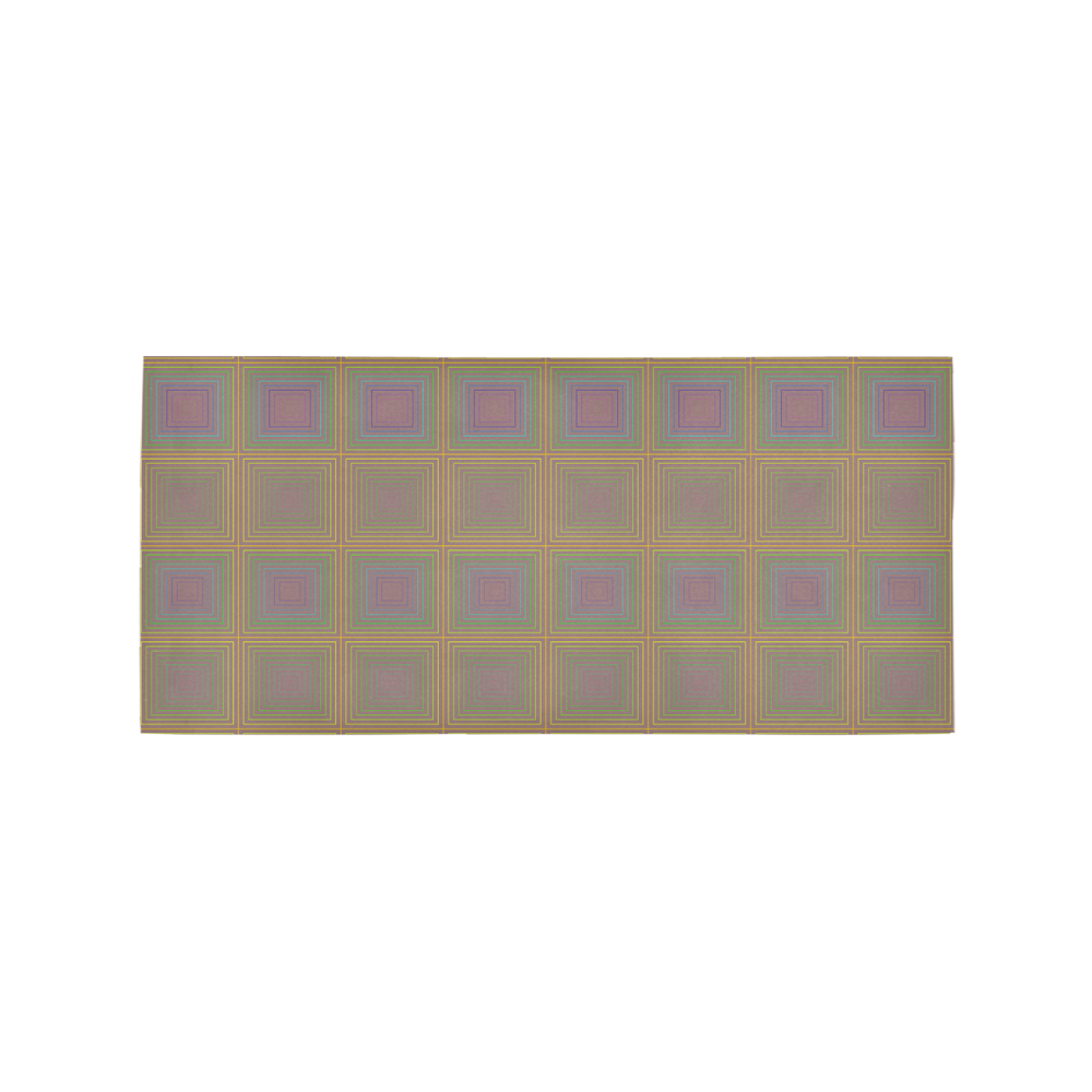 Violet brownish multicolored multiple squares Area Rug 7'x3'3''