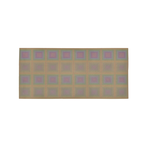 Violet brownish multicolored multiple squares Area Rug 7'x3'3''