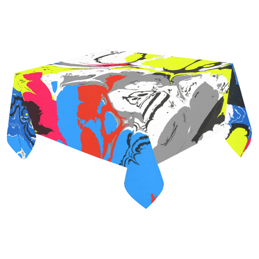 Colorful distorted shapes2 Cotton Linen Tablecloth 52"x 70"