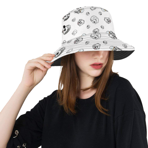 SHEEPIE HEADS White All Over Print Bucket Hat