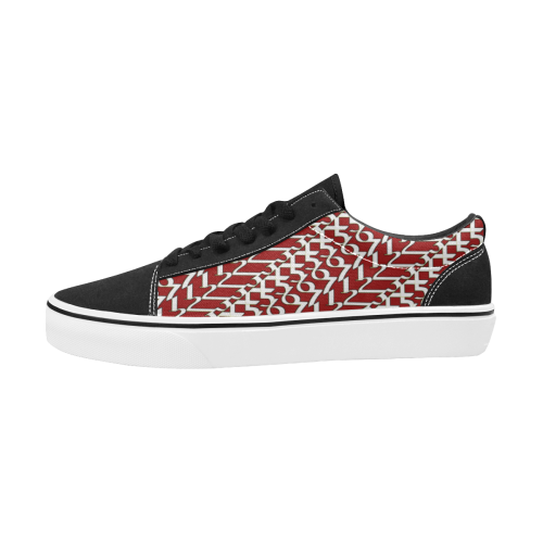 NUMBERS Collection 1234567 Red/White/Black Men's Low Top Skateboarding Shoes (Model E001-2)