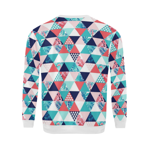 Flamingo Triangle Pattern All Over Print Crewneck Sweatshirt for Men (Model H18)