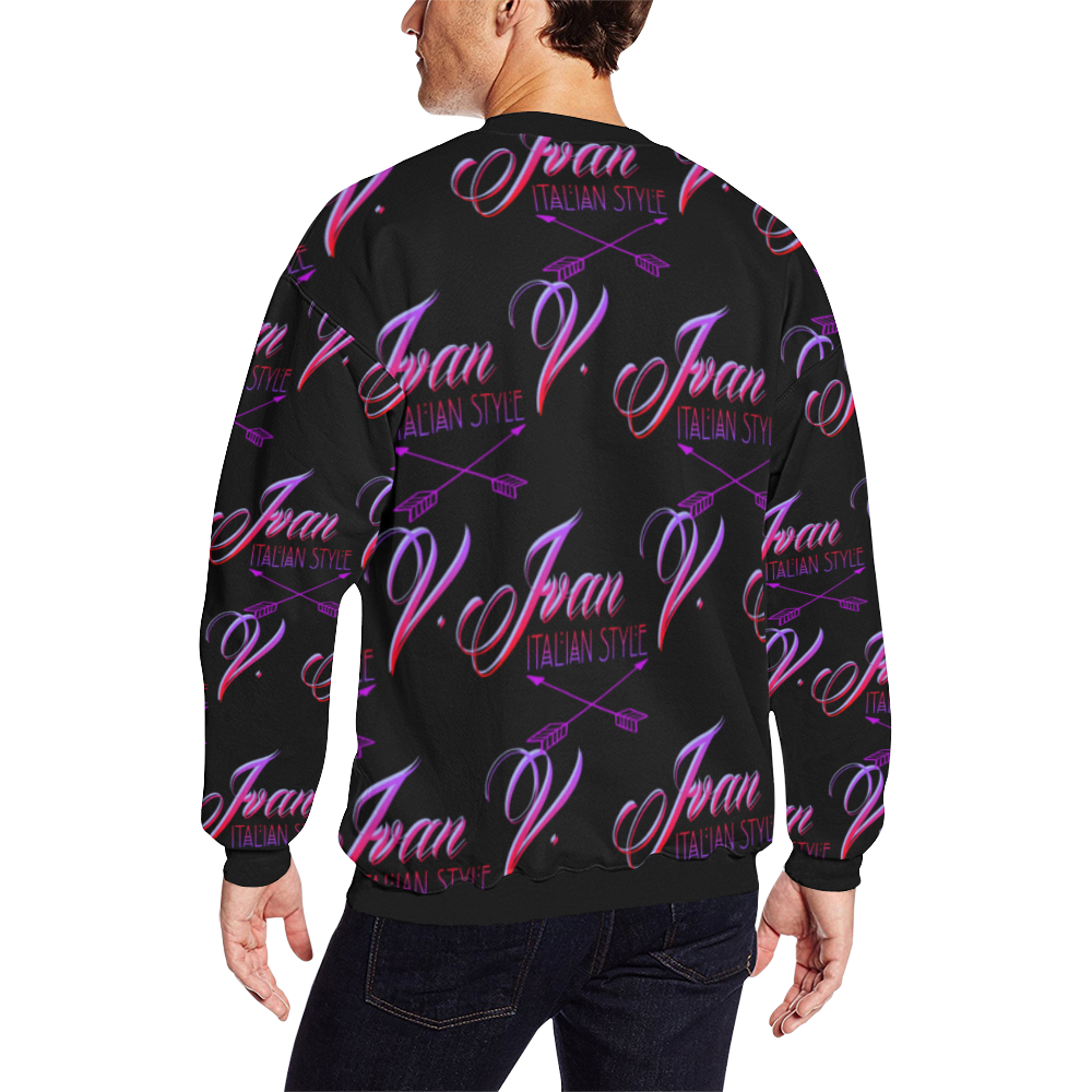 Ivan Venerucci Italian Style brand Men's Oversized Fleece Crew Sweatshirt (Model H18)