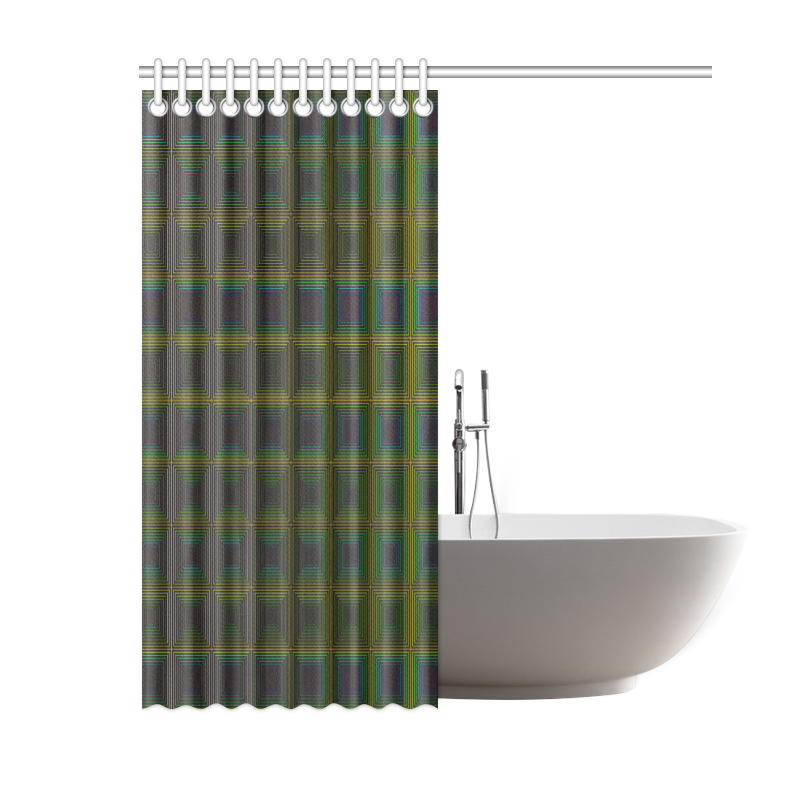 Violet green multicolored multiple squares Shower Curtain 60"x72"