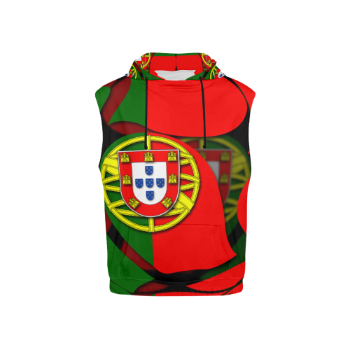 The Flag of Portugal All Over Print Sleeveless Hoodie for Kid (Model H15)