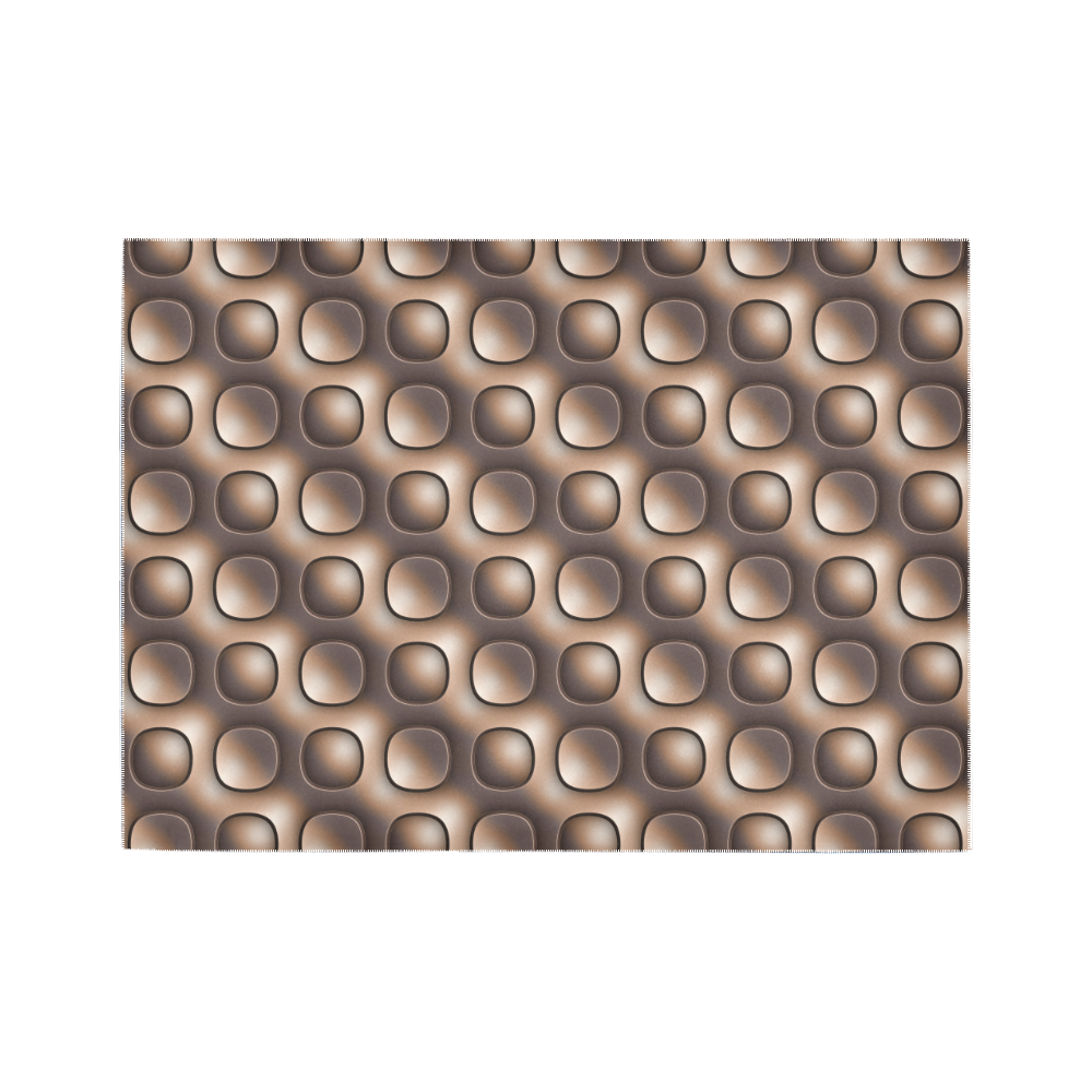 Brown glossy toned buttons Area Rug7'x5'