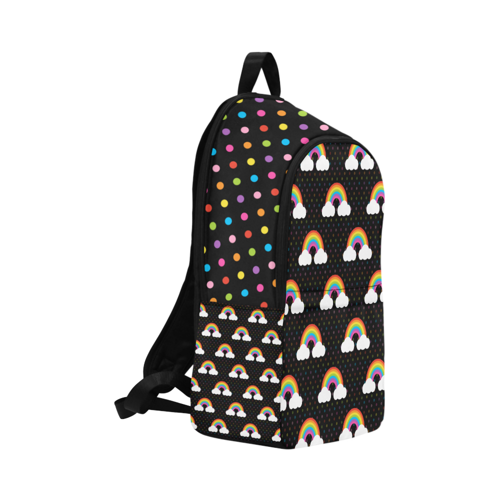 Black Rainbow Backpack Fabric Backpack for Adult (Model 1659)