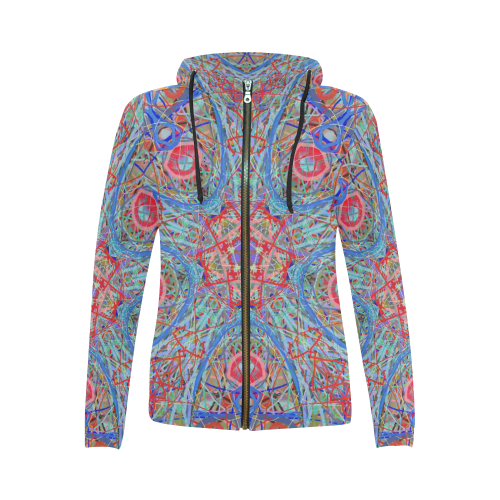 Thleudron Timeless All Over Print Full Zip Hoodie for Women (Model H14)