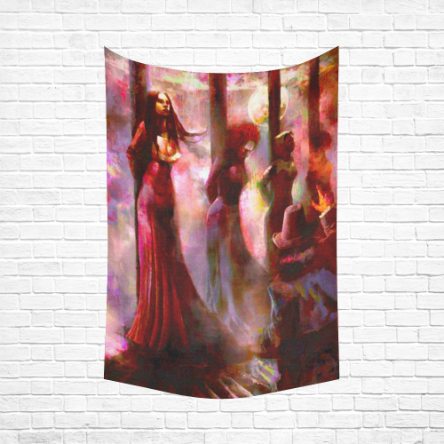 Salem Witch Trials Oil Cotton Linen Wall Tapestry 60"x 90"