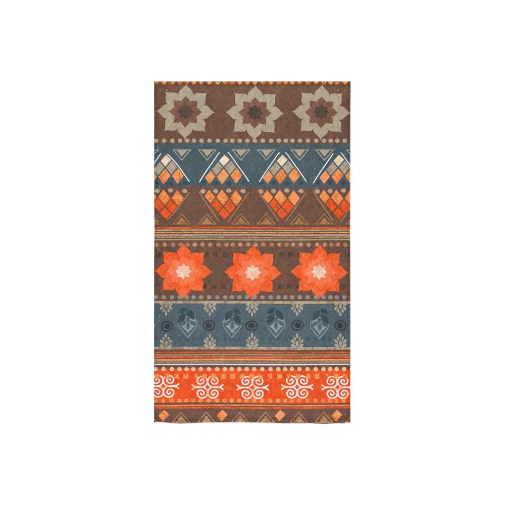 Ethnic Bohemian Brown, Orange, and Blue Custom Towel 16"x28"