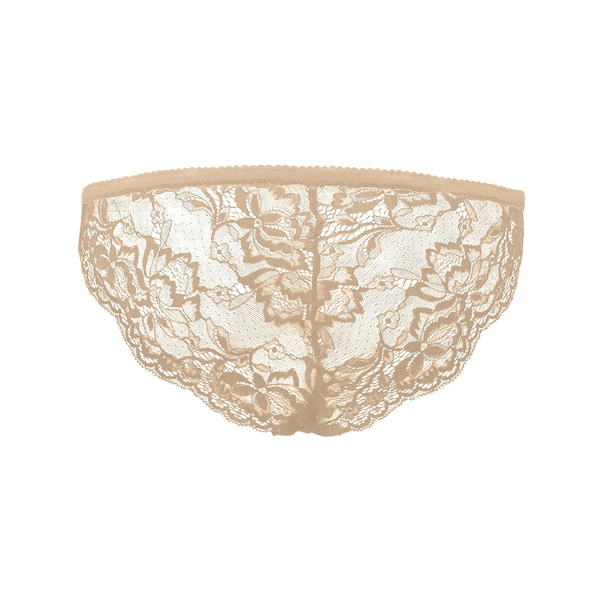 Peach And Green Floral Beige Women's Lace Panty (Model L41)