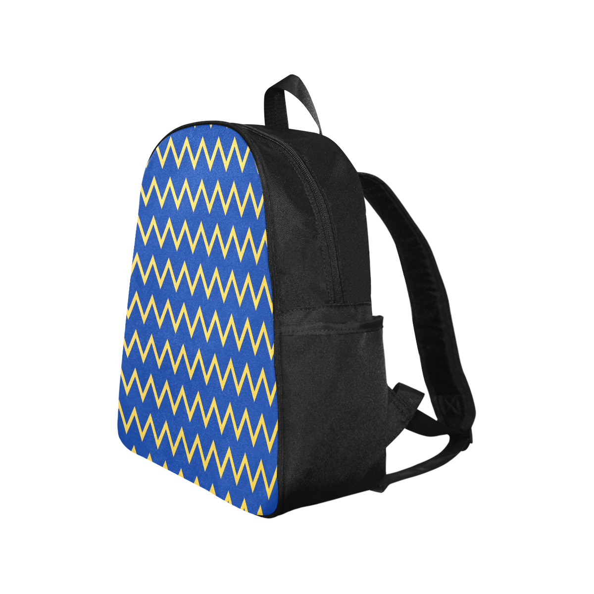 chevron Jaune/Bleu Multi-Pocket Fabric Backpack (Model 1684)