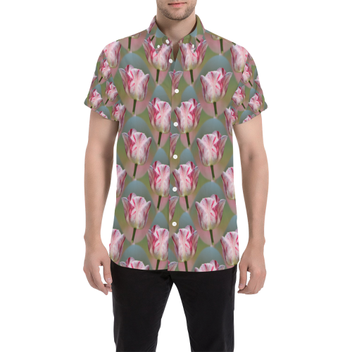 Tulip20170431_by_JAMColors Men's All Over Print Short Sleeve Shirt (Model T53)