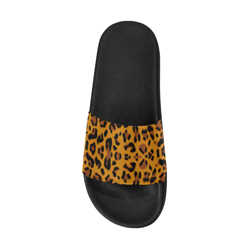 Orange Leopard Women's Slide Sandals (Model 057)