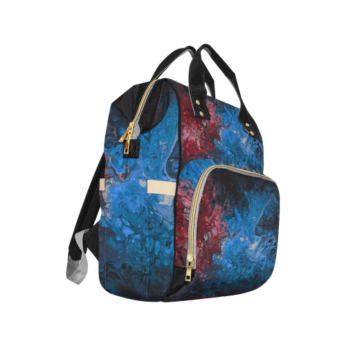 Alien Swirl Blue Red Diaper Backpack Multi-Function Diaper Backpack/Diaper Bag (Model 1688)