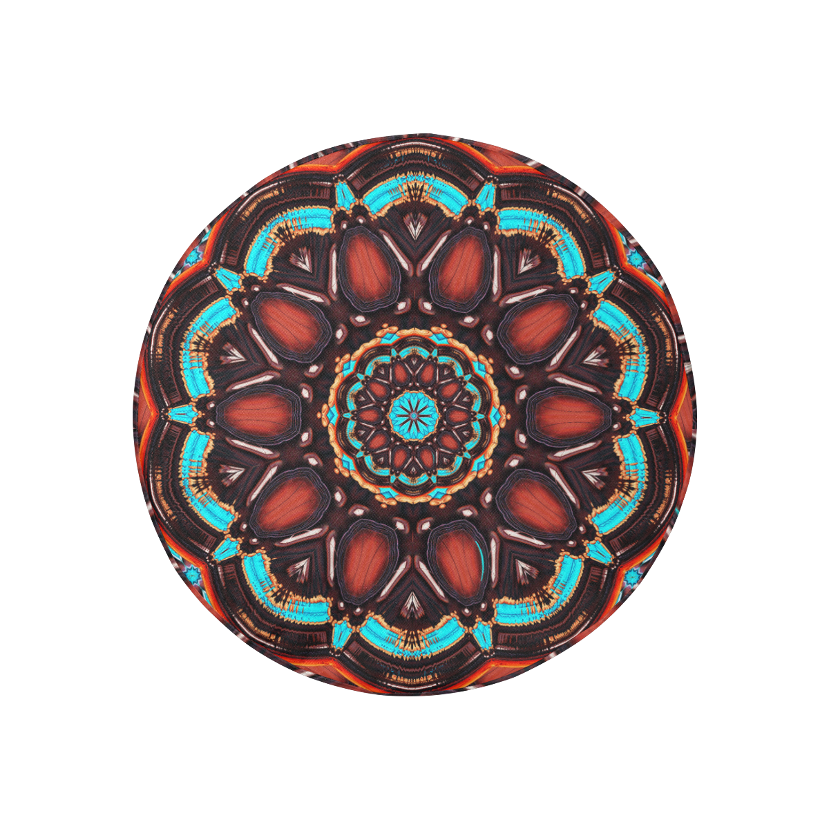K172 Wood and Turquoise Abstract 30 Inch Spare Tire Cover