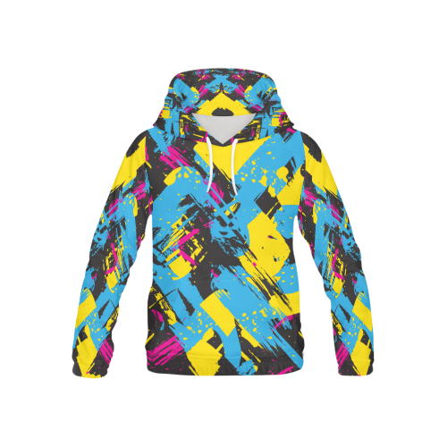 Colorful paint stokes on a black background All Over Print Hoodie for Kid (USA Size) (Model H13)