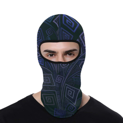 Psychedelic 3D Square Spirals - blue and violet All Over Print Balaclava