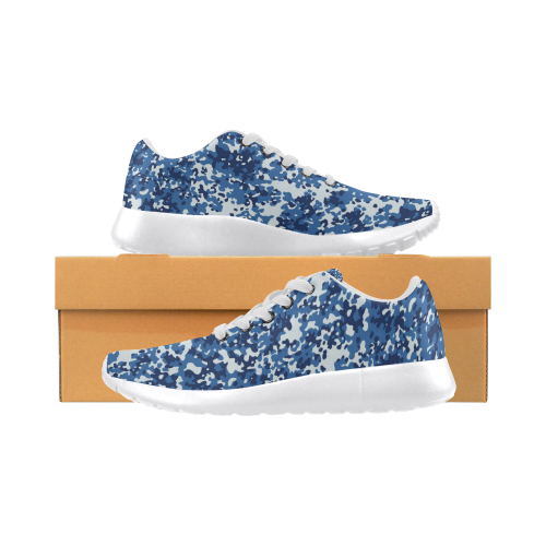 Digital Blue Camouflage Women’s Running Shoes (Model 020)