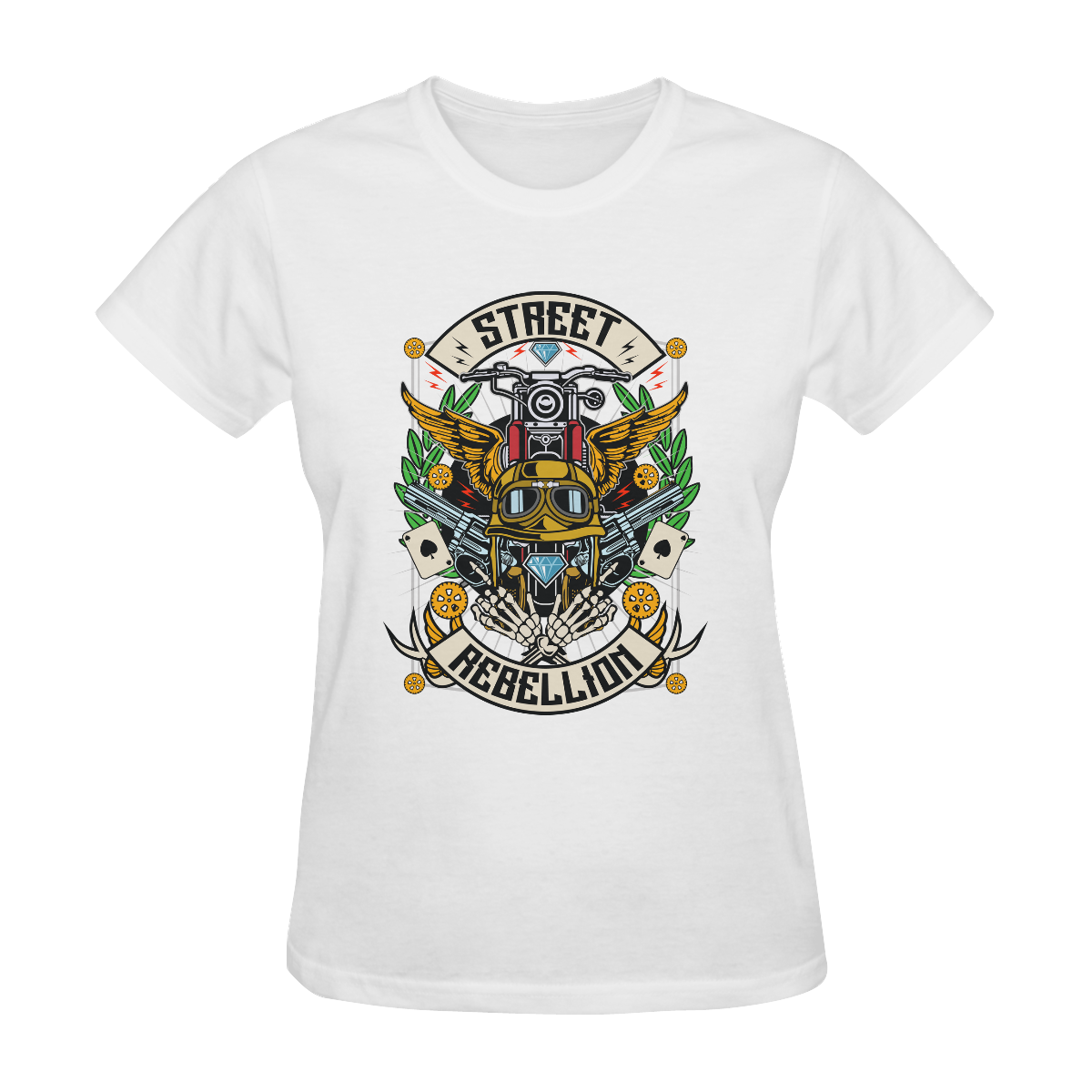 Street Rebellion Modern White Women's T-Shirt in USA Size (Two Sides Printing)