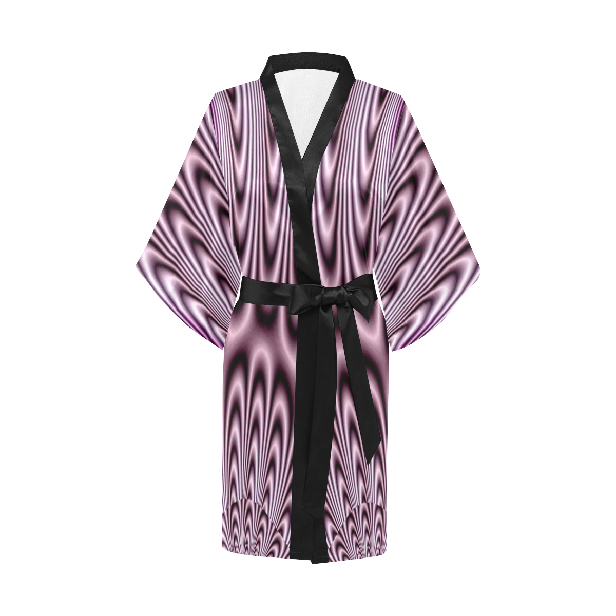 Soft Lilac Fractal Kimono Robe
