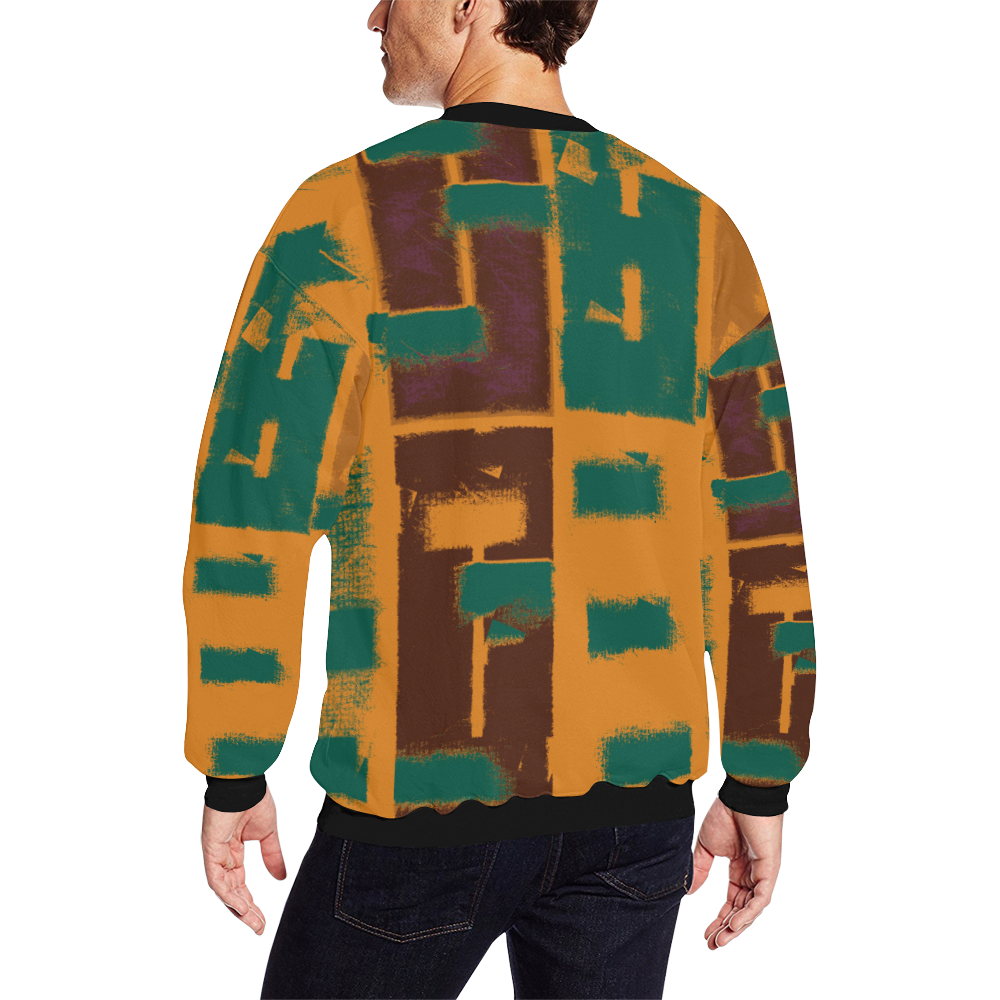Orange texture All Over Print Crewneck Sweatshirt for Men (Model H18)