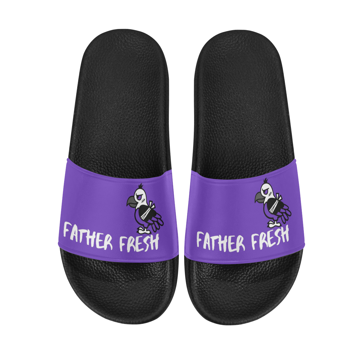 FF Vulture Slides Black/Puple Men's Slide Sandals (Model 057)