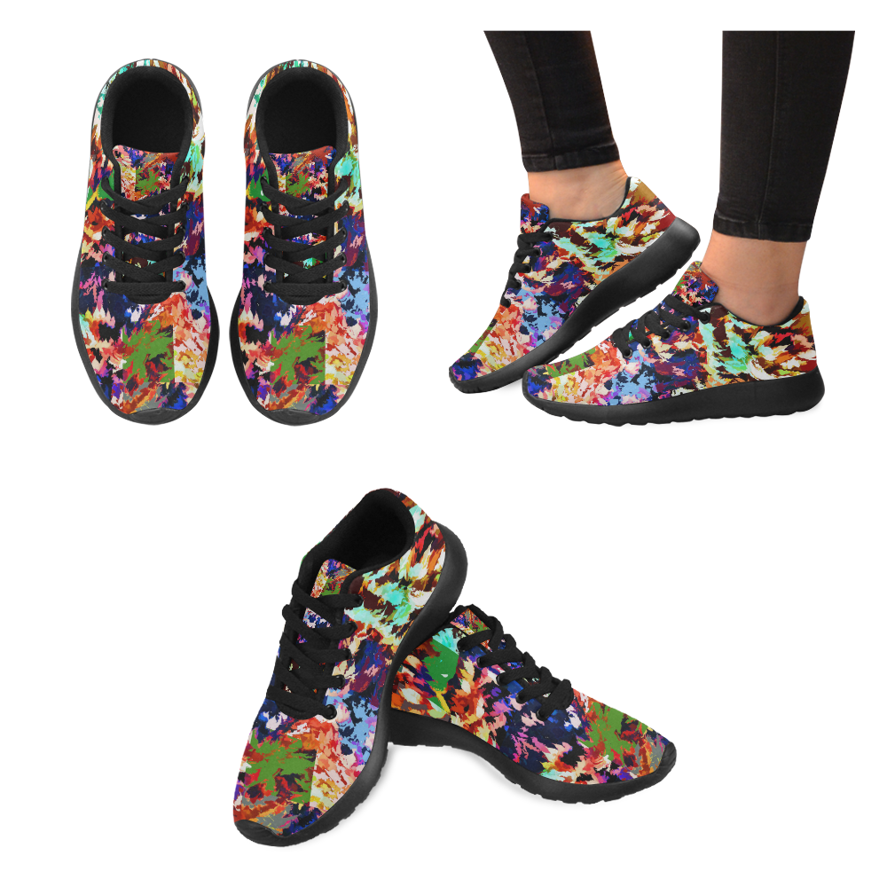 Foliage Patchwork #7 by Jera Nour Women's Running Shoes/Large Size (Model 020)