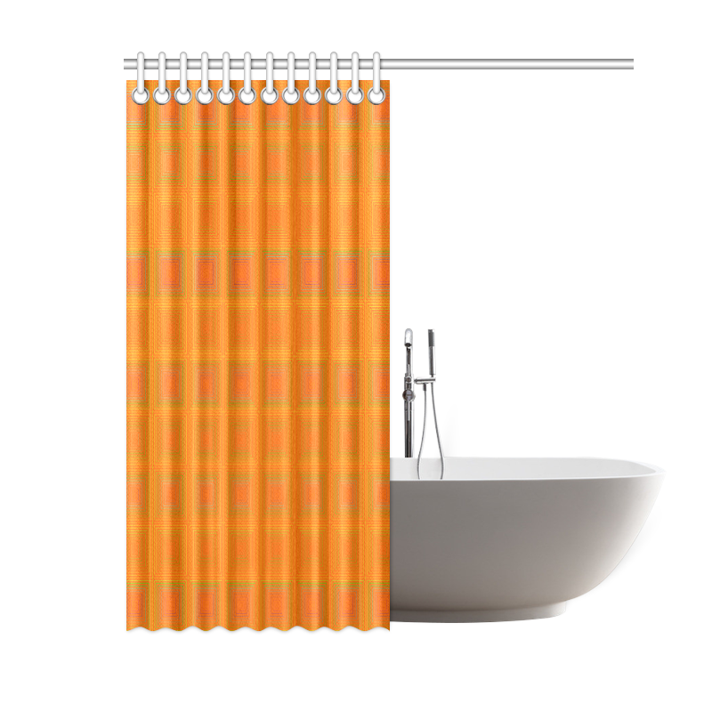 Orange multiple squares Shower Curtain 60"x72"