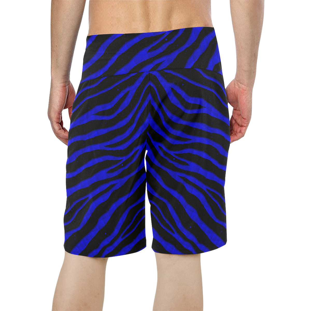 Ripped SpaceTime Stripes - Blue Men's All Over Print Board Shorts (Model L16)