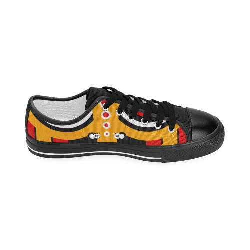 Red Yellow Tiki Tribal Women's Classic Canvas Shoes (Model 018)
