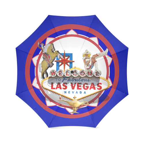 LasVegasIcons Poker Chip - Vegas Sign Foldable Umbrella (Model U01)