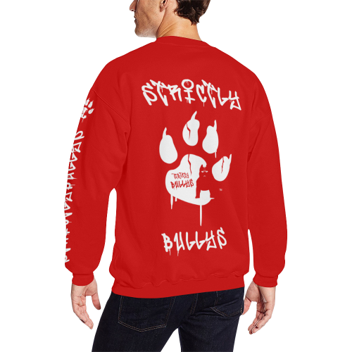 STRICTLY BULLYS CREW NECK RED All Over Print Crewneck Sweatshirt for Men/Large (Model H18)