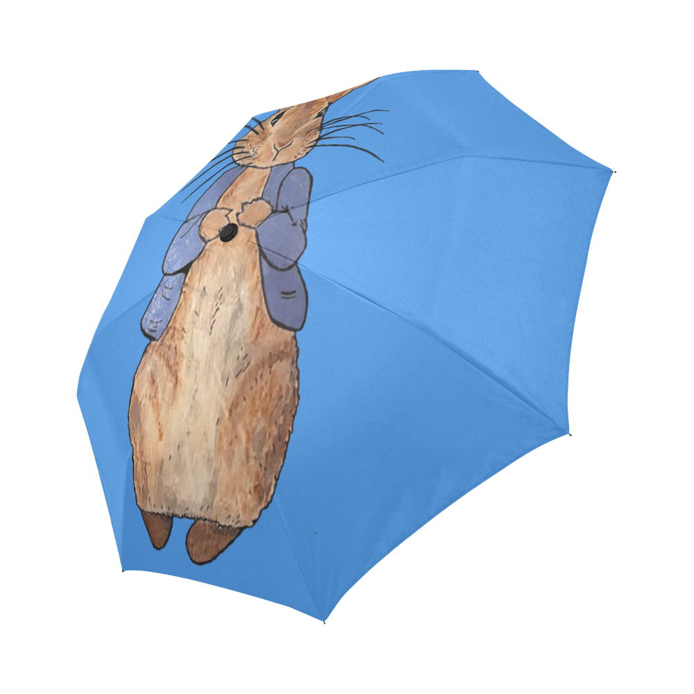 Peter Rabbit Blue Auto Umbrella Auto-Foldable Umbrella (Model U04)