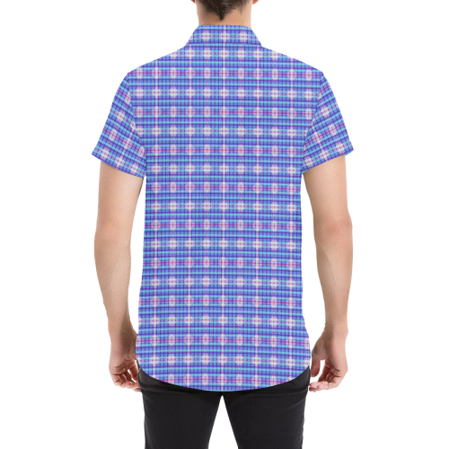 plaid8ac Men's All Over Print Short Sleeve Shirt (Model T53)