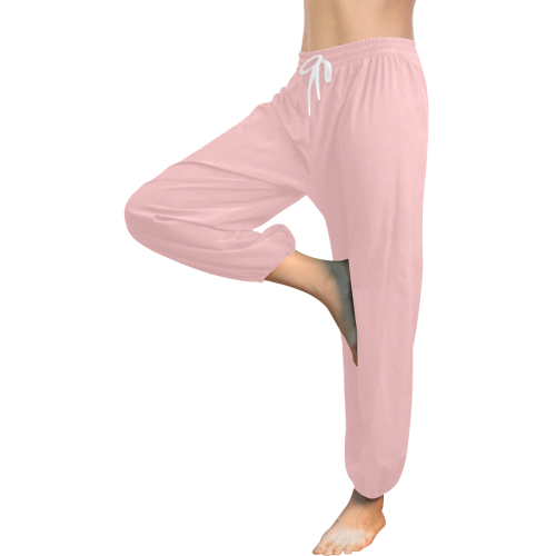 Pastel Carnation Pink Solid Color Women's All Over Print Harem Pants (Model L18)