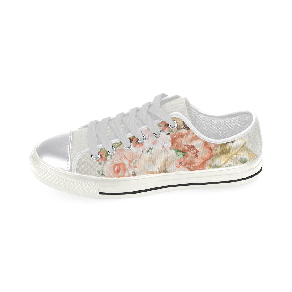 Sweet Flower Shoes, Pumpkin Women's Classic Canvas Shoes (Model 018)
