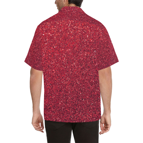 red  glitter Hawaiian Shirt (Model T58)