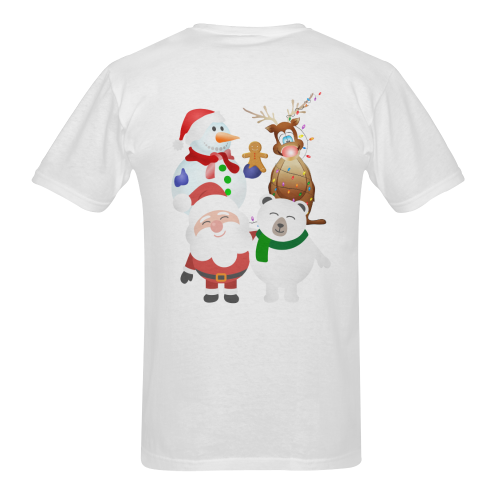 Christmas Gingerbread, Snowman, Santa Claus Men's T-Shirt in USA Size (Two Sides Printing)