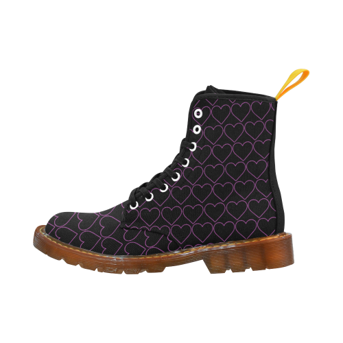 Hearts black pink Martin Boots For Women Model 1203H