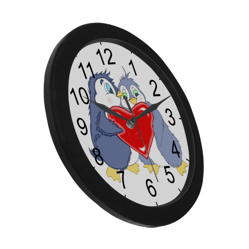 Penguin Love Circular Plastic Wall clock