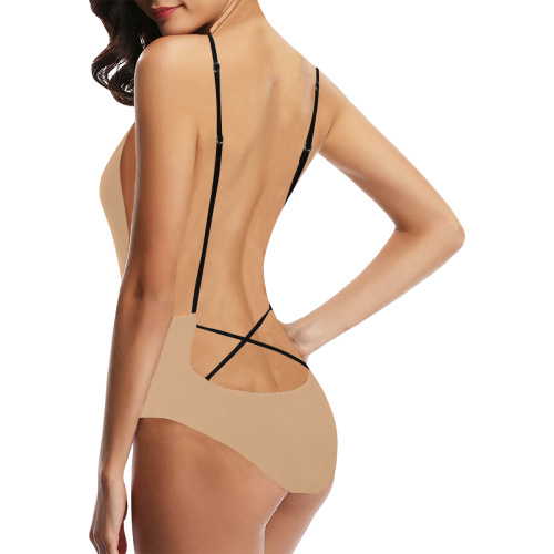 Flesh Sexy Lacing Backless One-Piece Swimsuit (Model S10)