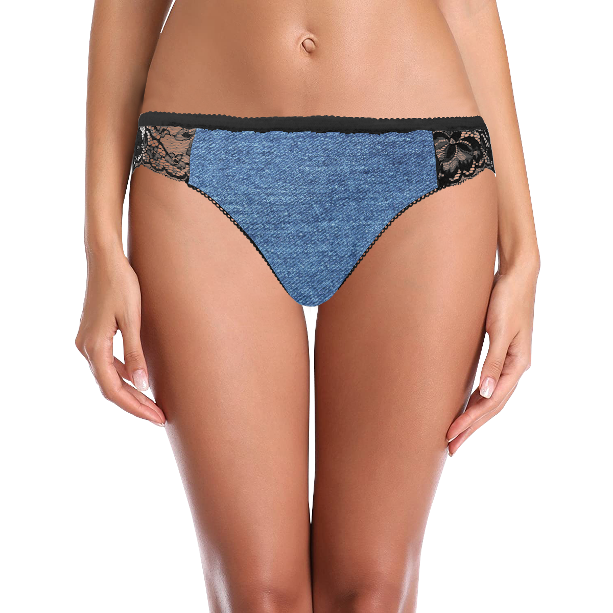 Classic Denim Blue Women's Lace Panty (Model L41)