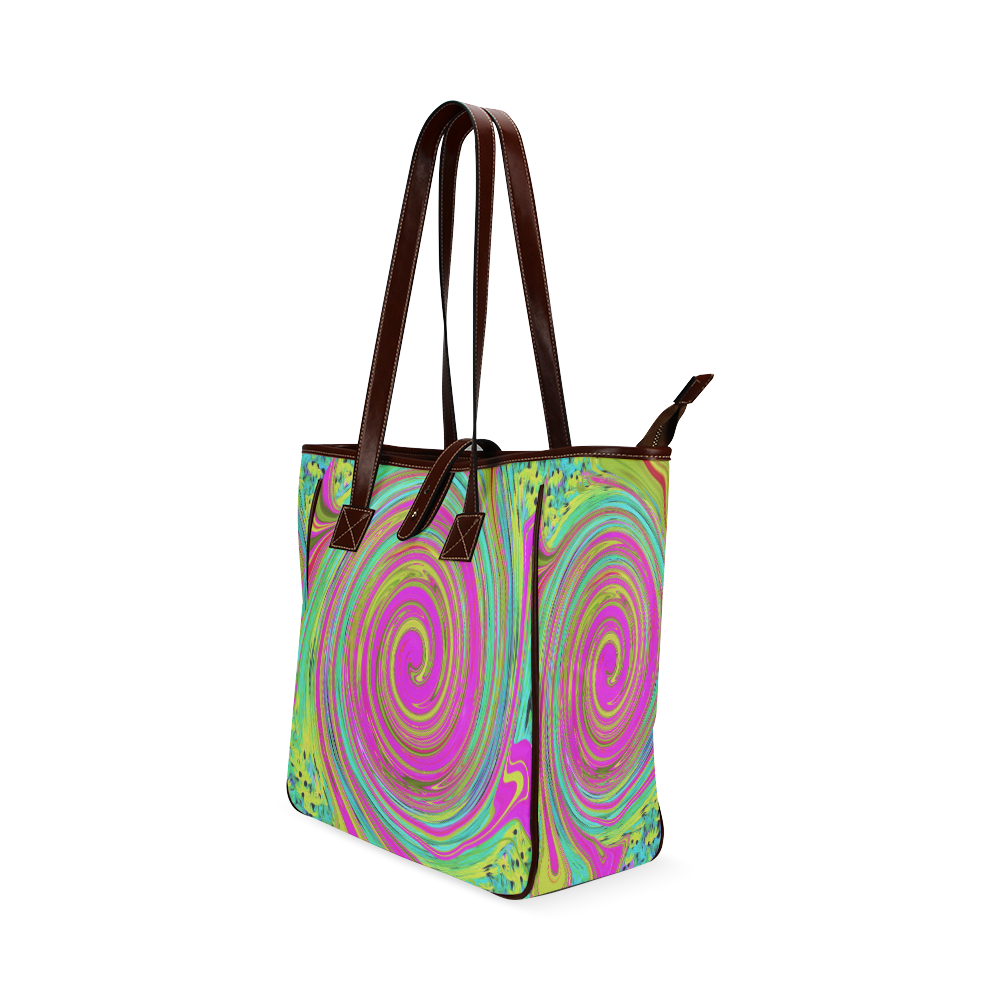 Groovy Abstract Pink Swirl Classic Tote Bag (Model 1644)