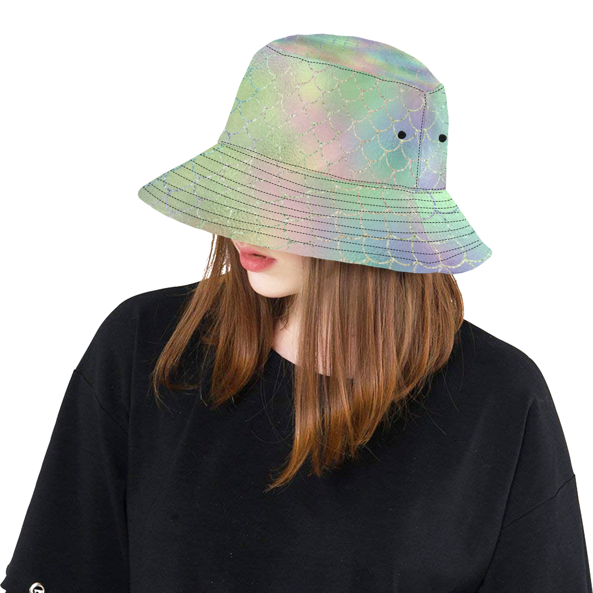 Pastel Mermaid Sparkles All Over Print Bucket Hat