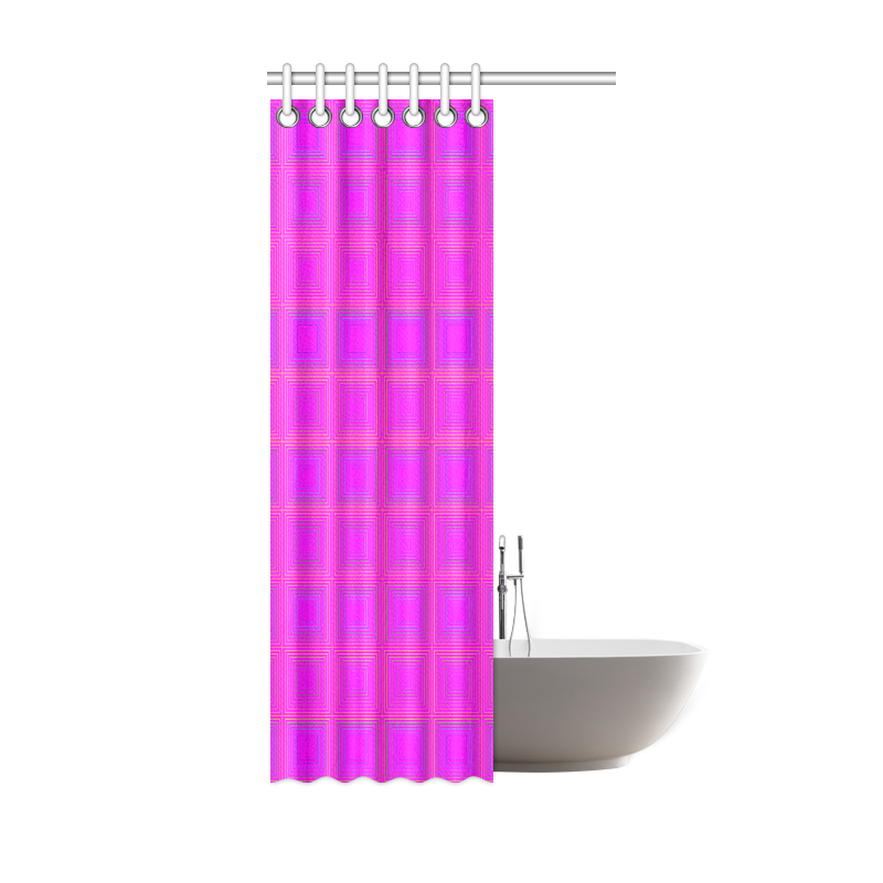 Pink golden multicolored multiple squares Shower Curtain 36"x72"
