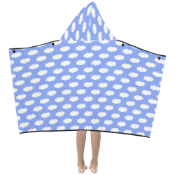 Clouds and Polka Dots on Blue Kids' Hooded Bath Towels