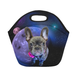 Dog French Bulldog and Planets Neoprene Lunch Bag/Small (Model 1669)