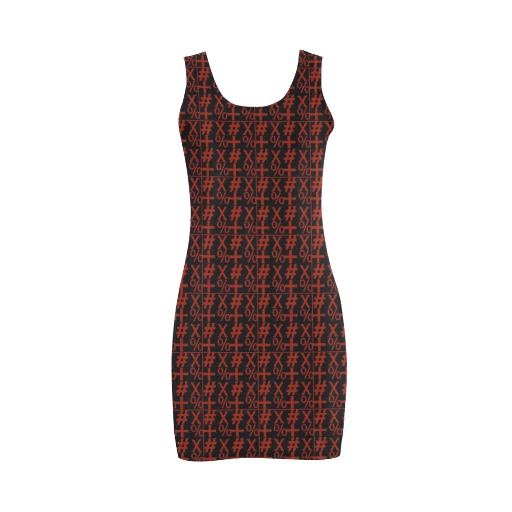 NUMBERS Collection Symbols Red/Black Medea Vest Dress (Model D06)