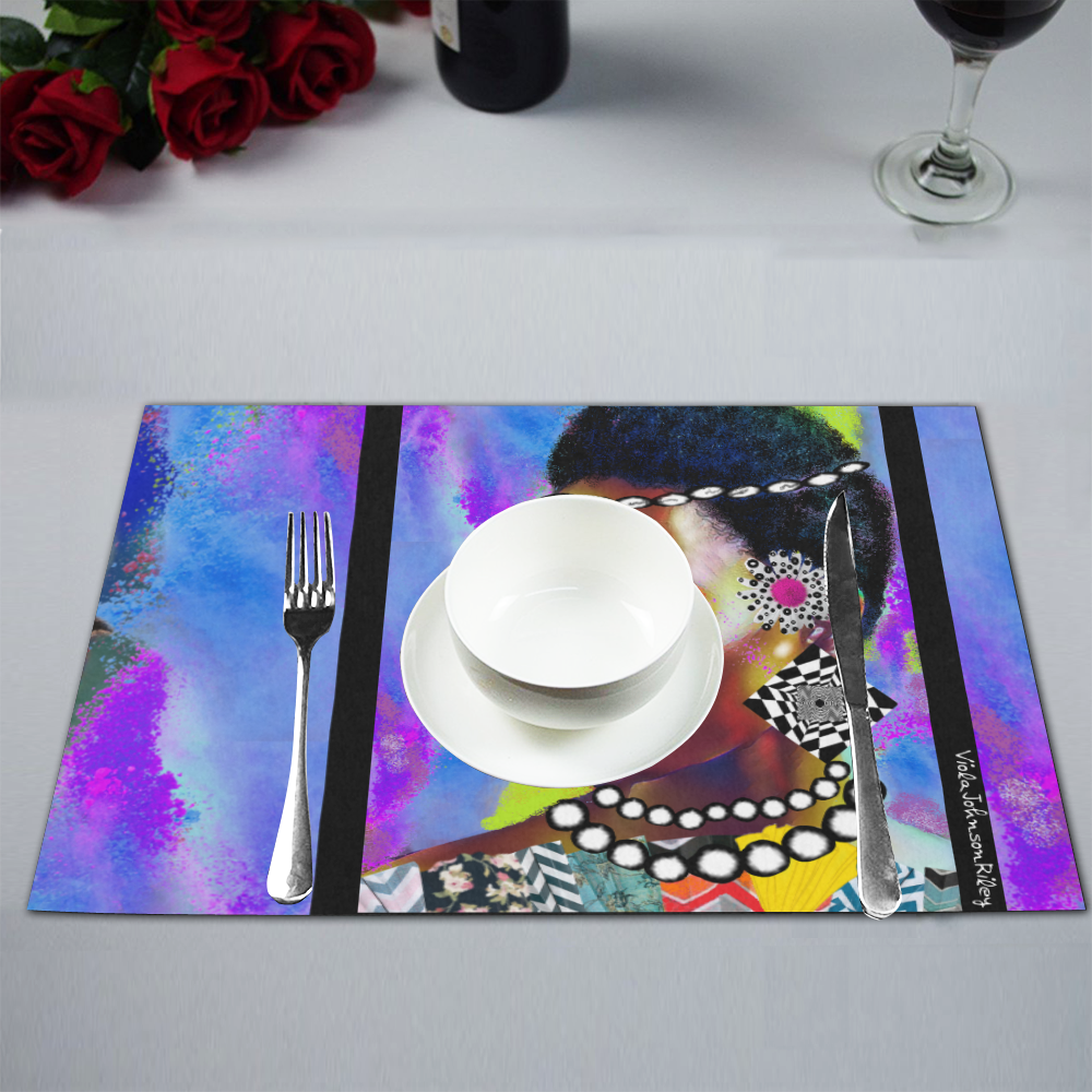 STRONG 1 blk tab mat 4pc Placemat 12’’ x 18’’ (Set of 4)